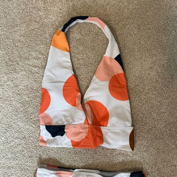 28-3 piece swim set, bikini and short cover up. Halter Top, High Waist Bottoms - Picture 10 of 12